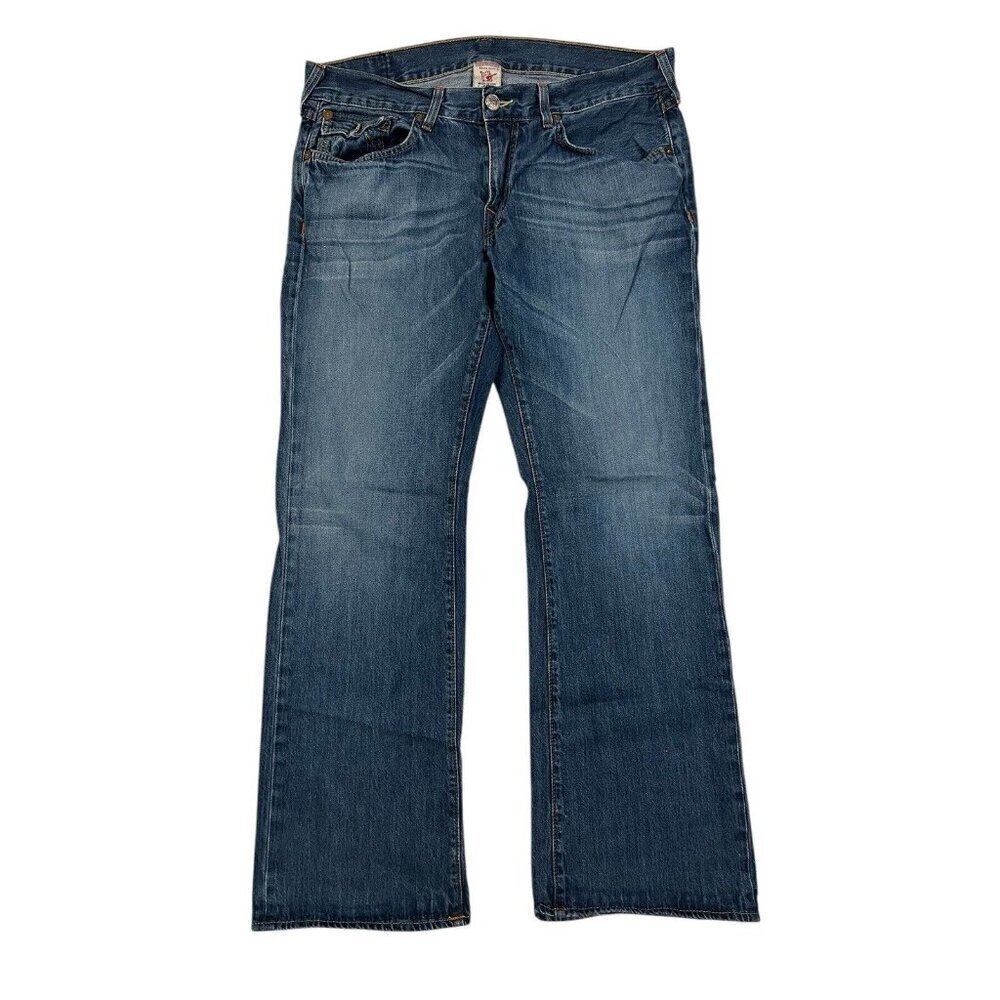 True Religion Men's Bootcut Jeans Tag Sz 36 Measuring 38x32 Blue Bootcut USA